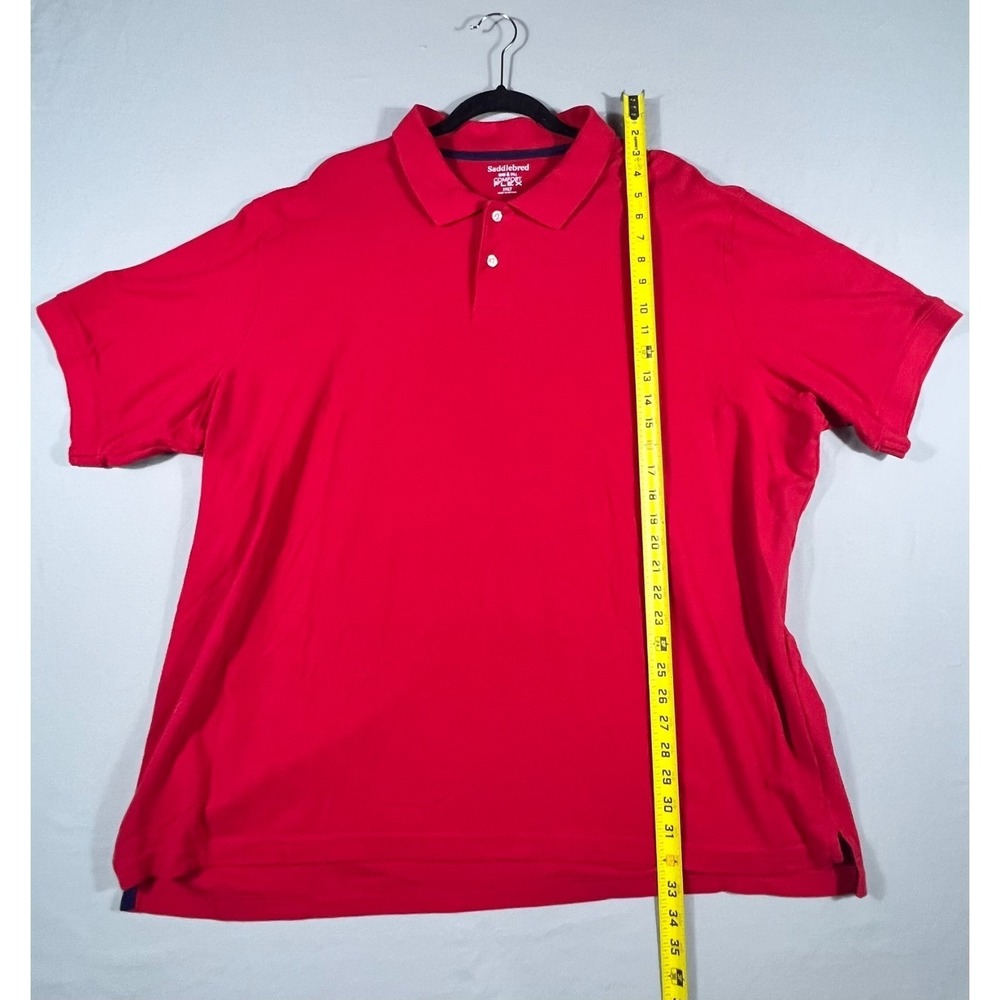 Saddlebred Comfort Flex Mens Red Big & Tall Polo Shirt 3XLT Short Sleeve Golf - Picture 5 of 9